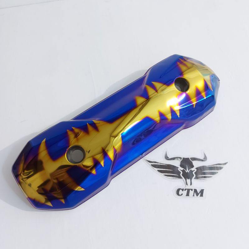 Tameng Zoomer Cover Tutup Knalpot Twotone Motif Detak Jantung