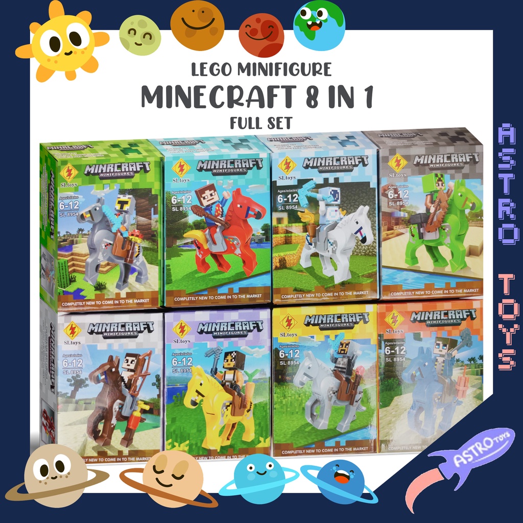 Mainan Bricks Minicraft Mine Craft Minifigure Bricks Set 8in1