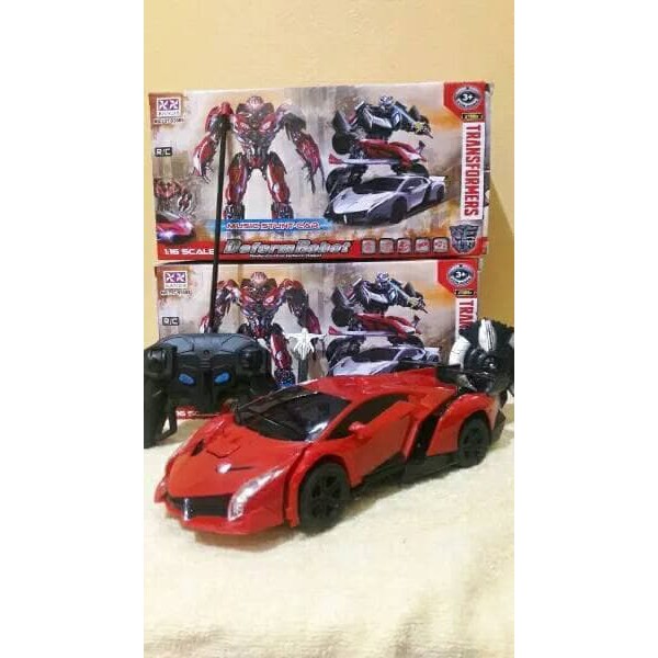 Mainan anak mobil remot control jadi robot - rc transformer