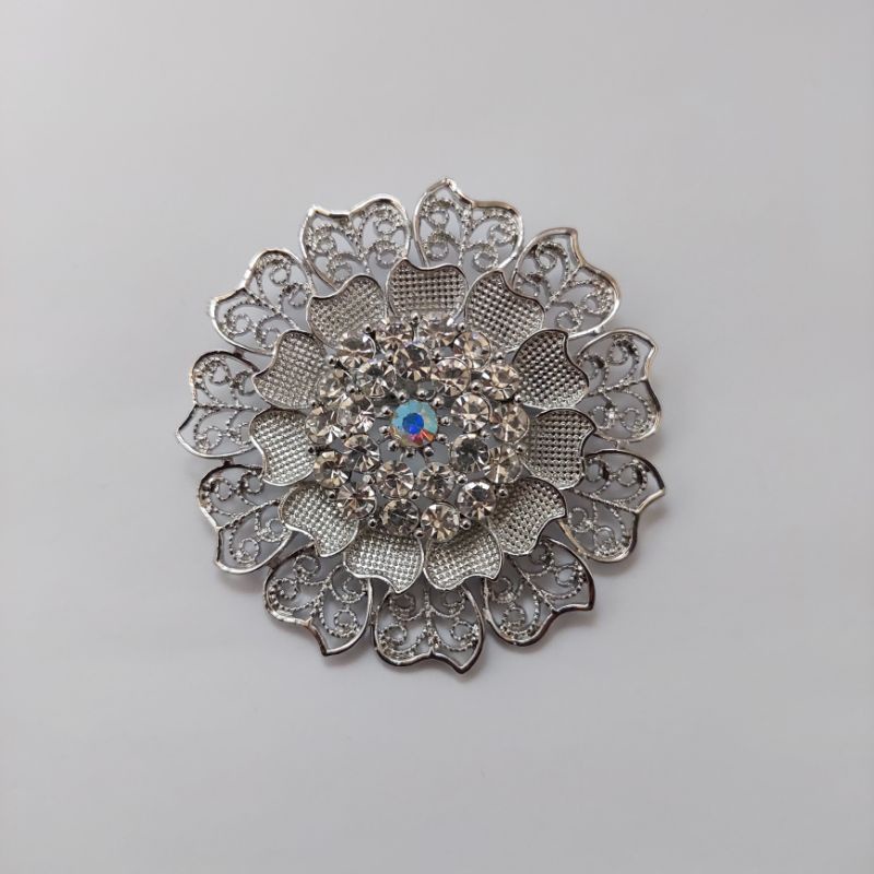 Bros kebaya / bros dada / asesories hijab/ bros cantik / bros lucu / bros murah-B silver