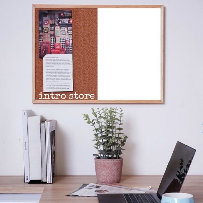 

PAPAN KOMBINASI WHITE BOARD - CORK BOARD - PAPAN INFORMASI 60x45 CM
