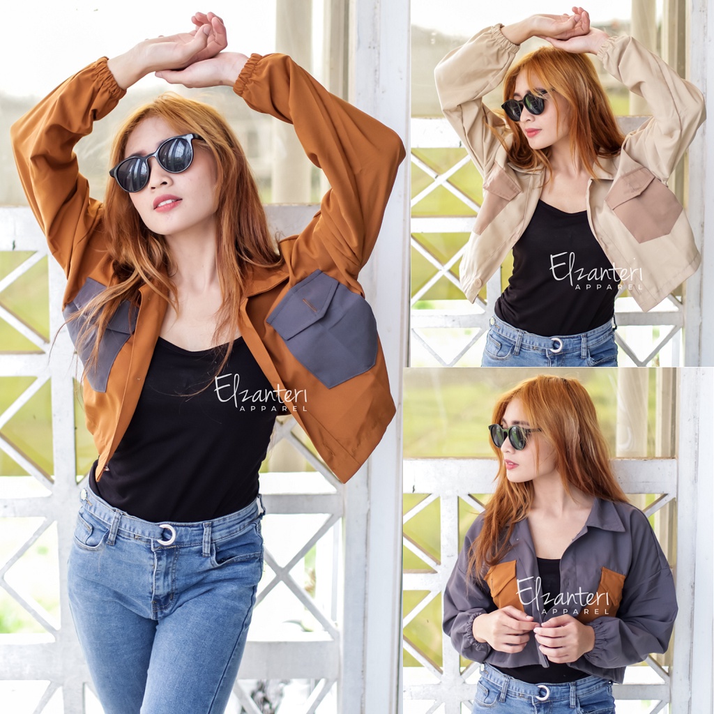 Jaket Crop | Jaket Wanita Katun Ivank