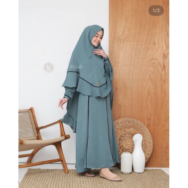 Gamis set hijab fatimah series setelan gamis wanita fatimah series by nuura hijab