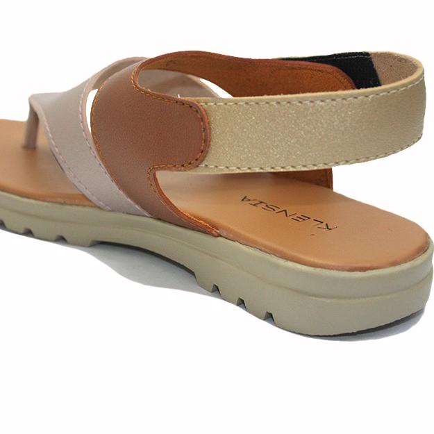 ➭ Klensia Sendal Treples Wanita Women Flat Sandal 671-015 - Peach/Com ✰
