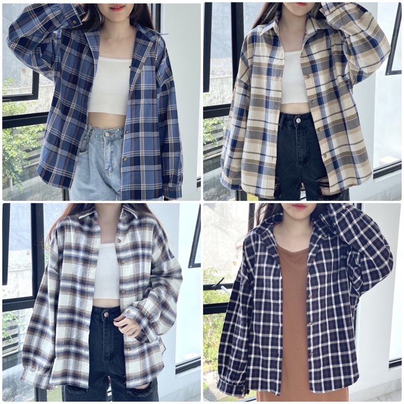 tartan blazer / kemeja luaran kotak basic premium KALLYOUTFIT