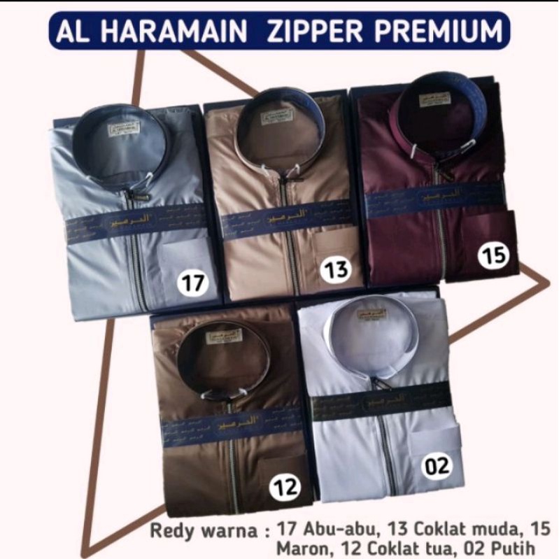 JUBAH GAMIS AL HARAMAIN ZIPPER PREMIUM IMPORT VIETNAM PRIA LAKI THOBE