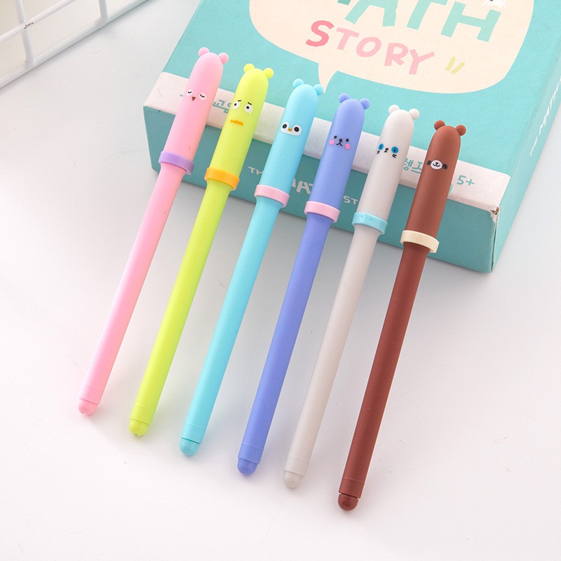 Pena Kreatif Cap Styling Hewan Pena Gel Belajar Lucu Alat Tulis