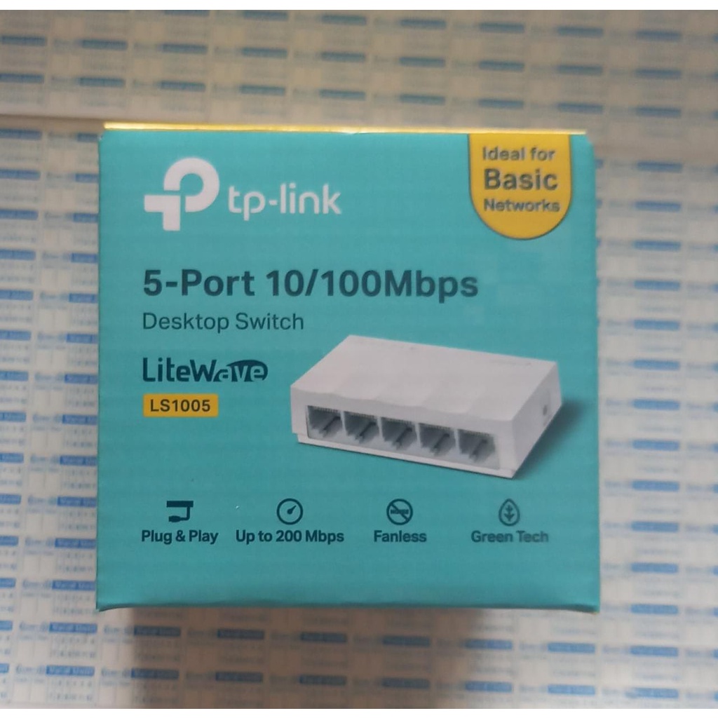 TPLINK LS1005  5-Port 10/100Mbps Desktop Switch Plastic Case TP-Link Fast Ethernet