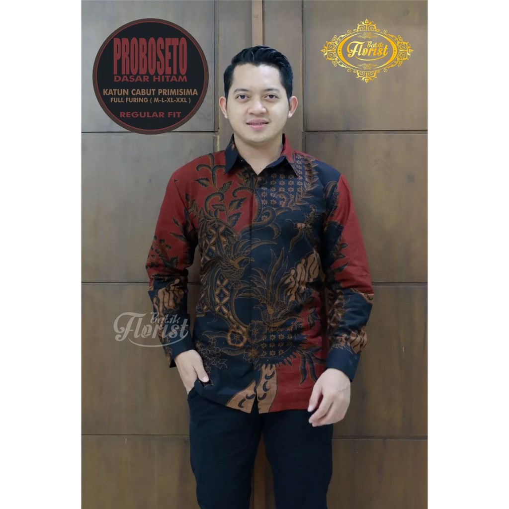 PROBOSETO kemeja batik pria katun sragenan furing modern ORIGINAL by FLORIST