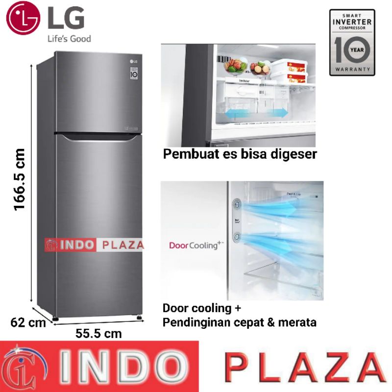 KULKAS LG 2 Pintu GN-G272SLCB SMART INVERTER + DOOR COOLING Plus