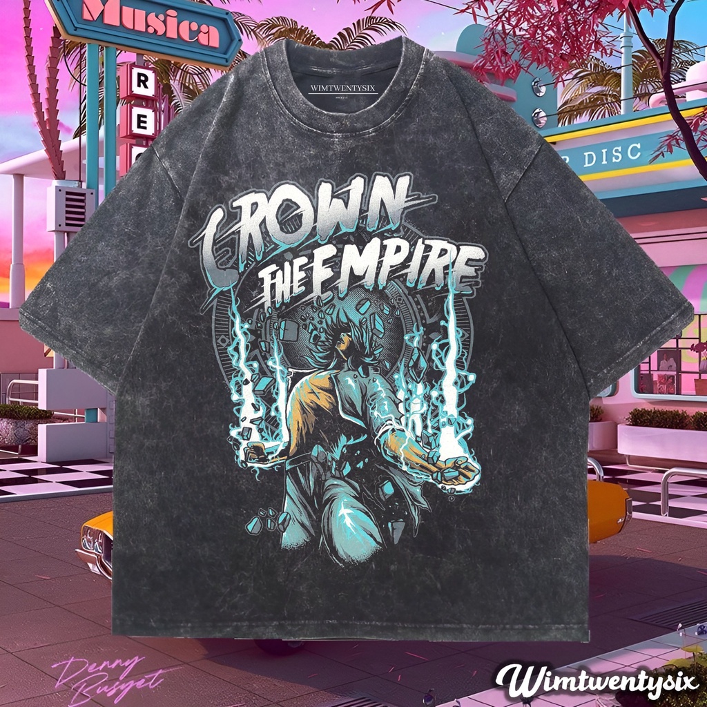 KAOS BAND CROWN THE EMPIRE MENACE WASHING VINTAGE TEE (OVERSIZE WASHED T-SHIRT)