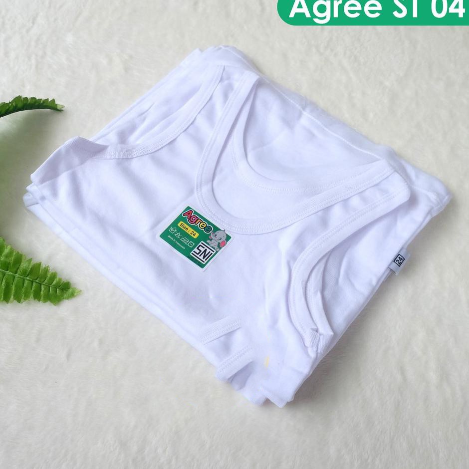 3 Pcs Singlet Agree ST 04 - Kaos Dalam Anak Laki - Laki / Perempuan -  Warna Putih