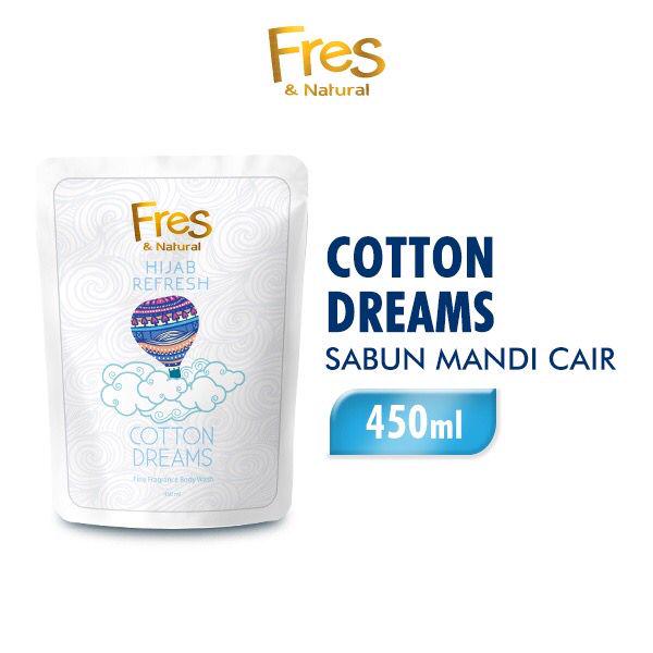 [Buy 1 Get 1] Bodywash Fres&amp;Natural White Pouch 450Ml FREE Fres &amp; Natural Spray Cologne Hijab Refresh Cotton Dreams Botol 100ML