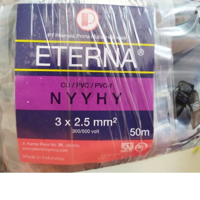 ✳ Kabel ETERNA NYYHY 3x2.5 / Eterna serabut 3x2,5 hitam ✿