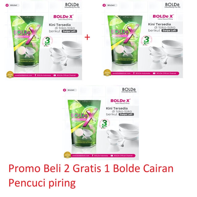 Promo Beli 2 Gratis 1 Bolde Cairan Pencuci Piring