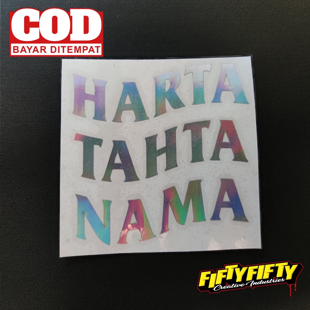 Stiker Harta Tahta Nama Anda Cutting Hologram Bebas Bisa Request