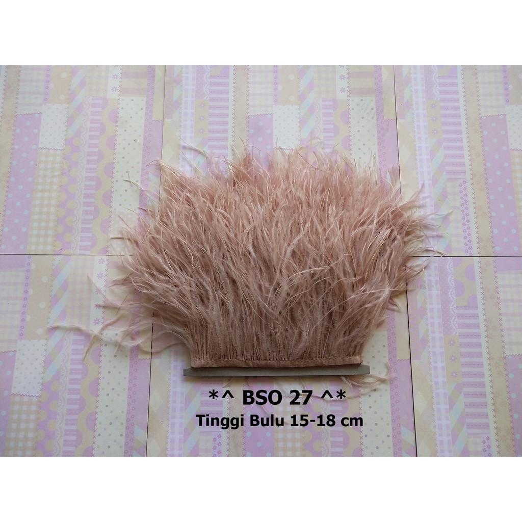 [1 METER] BULU OSTRICH TINGGI 15-18CM, RENDA BULU SINGLE OSTRICH BSO 27