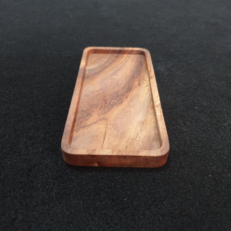 Recta mini Tray 9cm x 20cm nampan piring kayu JATI RUSTIC