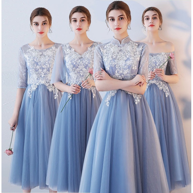 Gaun Impor Elegan Gaun Pesta Biru Gaun Malam Dress Pesta Gaun Prewedding Cw 618