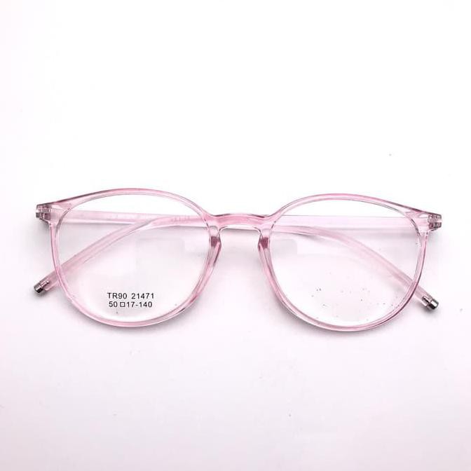 Terbaru | Frame Kacamata Minus Transparan 21471 Cat Eye Lentur Wanita / Cewek
