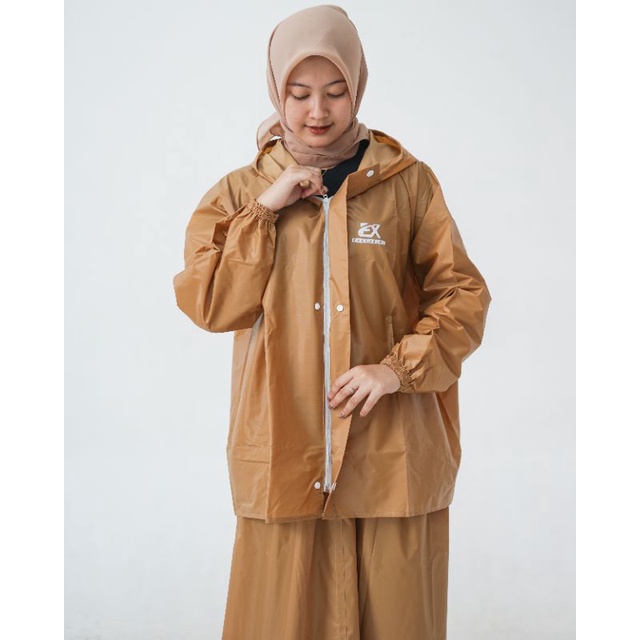 Jas Hujan Setelan Jaket dan Rok Dewasa