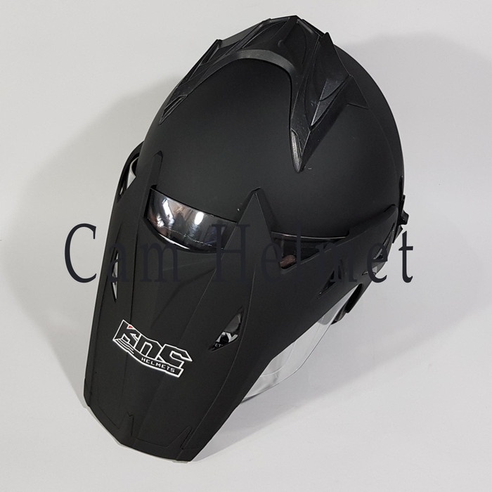 Helm 2 Kaca Semi Cross Black Doff Polos Bukan Jpx Ink Nhk Bxp Termurah