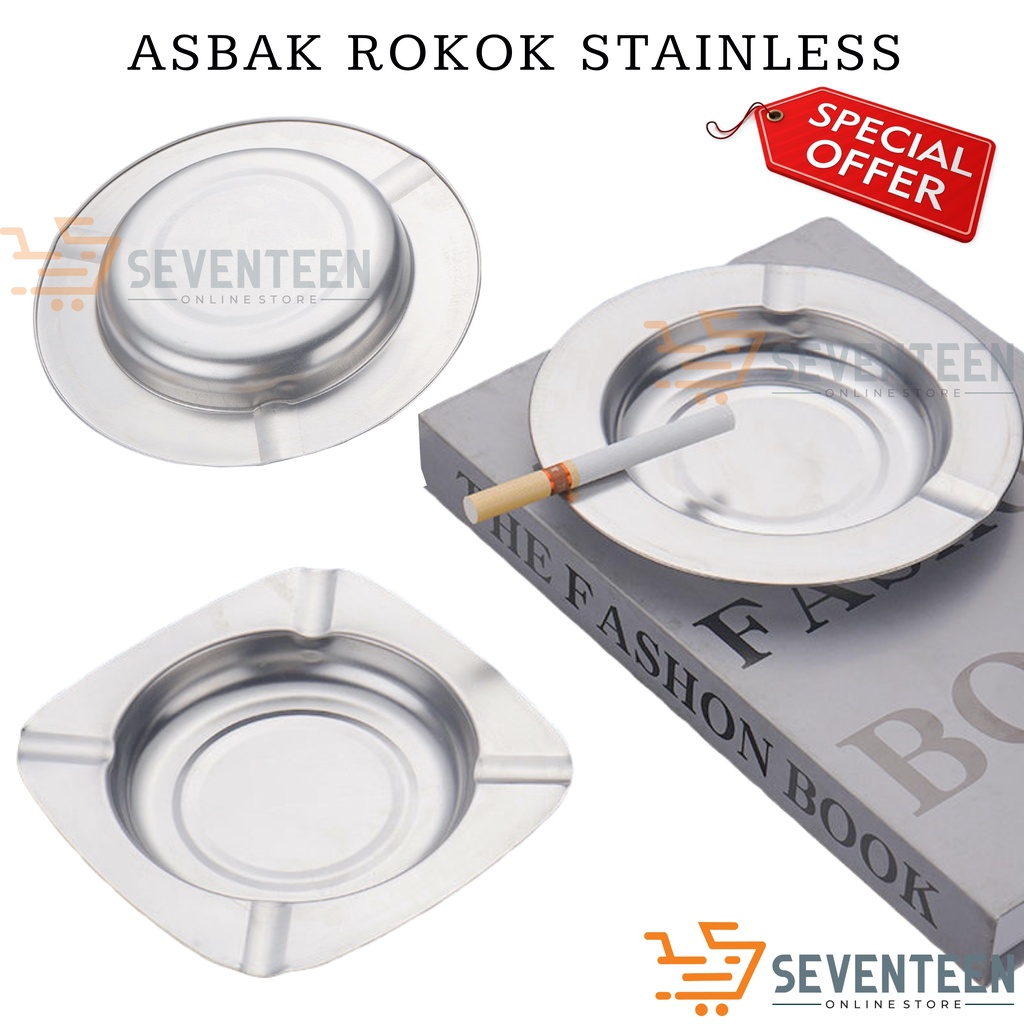 SEVENTEEN ASBAK ROKOK STAINLESS BULAT 12 CM MANGKOK ASBAK ROKOK BESI ASHTRAY CIGARETTE