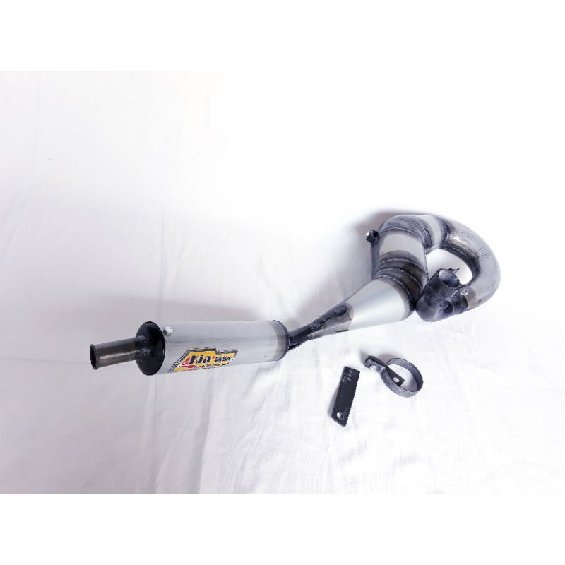 knalpot vespa racing tipe s kanan bahan full galvanis kia