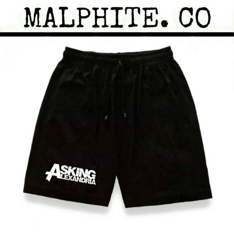 Celana Pendek Asking Alexandria Boxer Motif Logo Gambar Tulisan Lagu Band Musik Merch Heavy Metal Pu