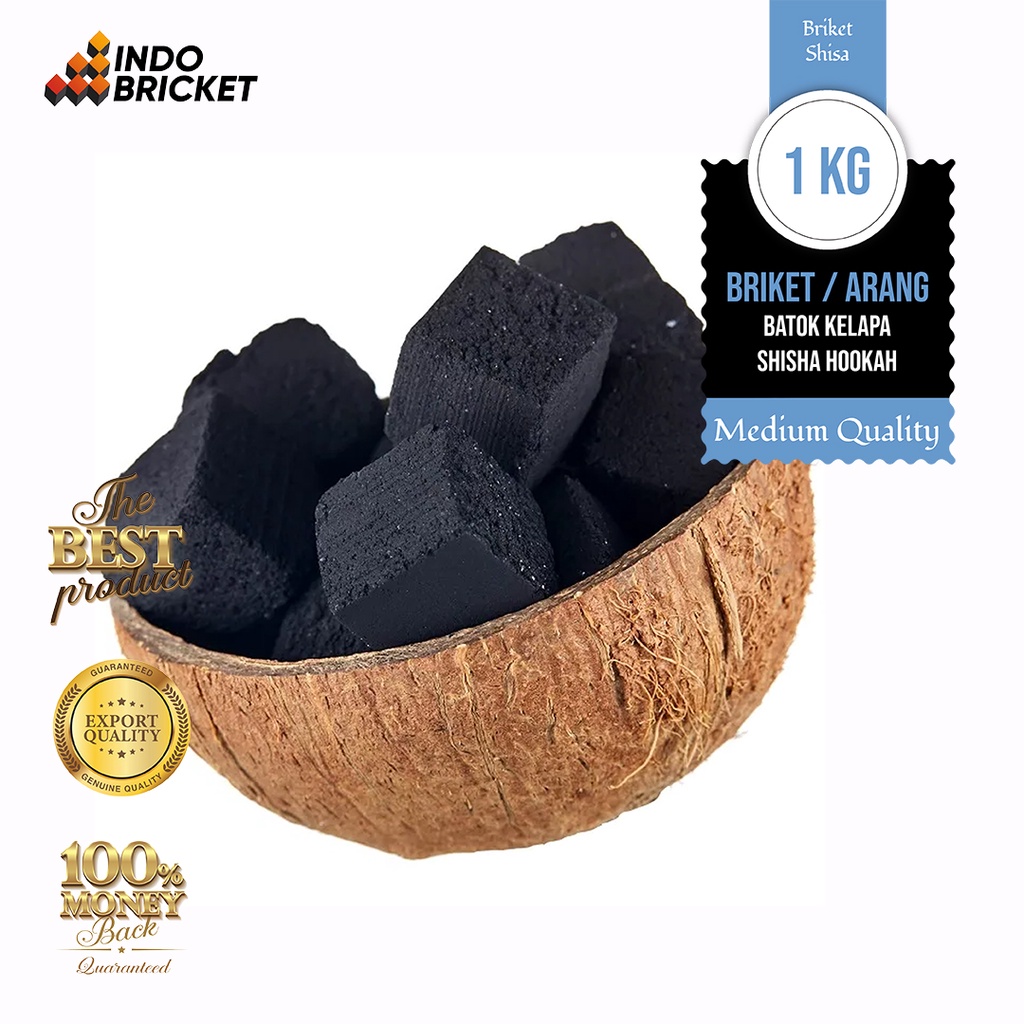 Briket / Bricket / Arang Batok Kelapa Shisha Medium Quality 1KG