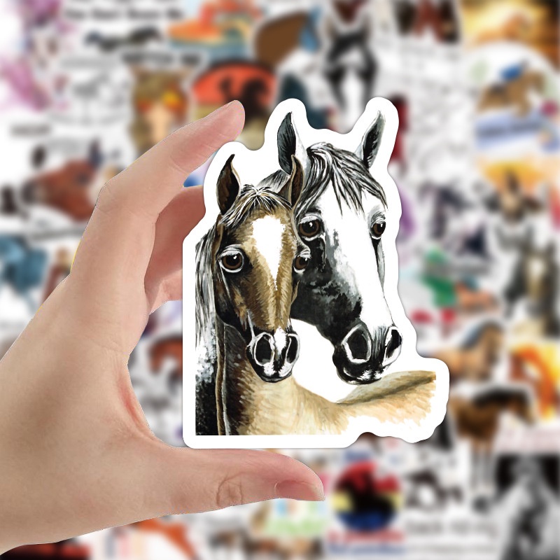 50pcs/set Equestrian Graffiti Stickers Waterproof Luggage Laptop Scooter Water Cup Decoration Stickers