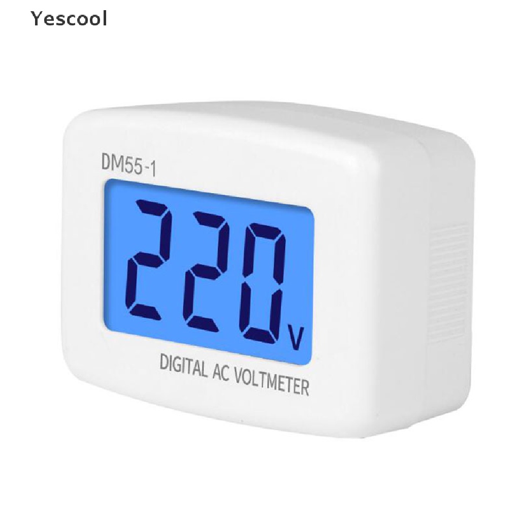 Yescool AC 80-300V Digital Voltmeter EU US Plug DM55-1 Socket Voltage Tester LCD Display .