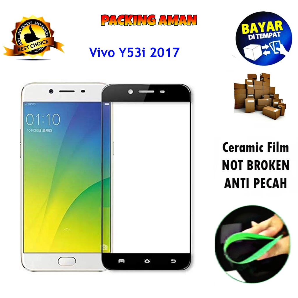 Tempered Glass Vivo Y53i 2017 FULL COVER FULL SCREEN Ceramic Film Anti Gores