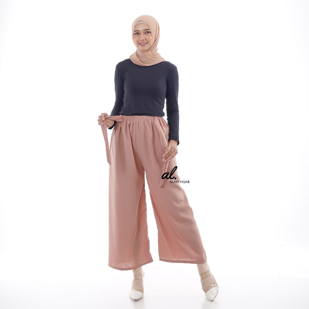 Celana Kulot Ribbon Pants Wolfis Cullot Panjang Celana ribon wanita Tali wolfish