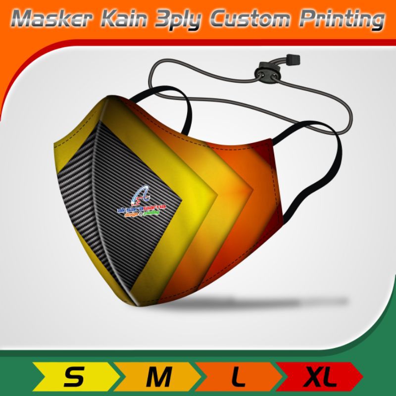 Masker Kain 3 Lapis Custom Printing Satuan