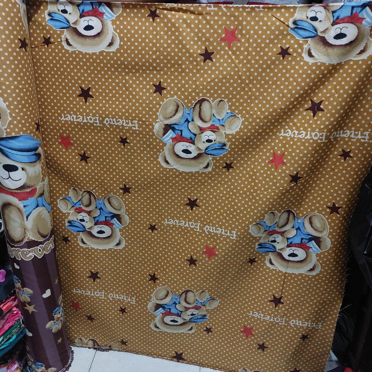 Bahan Kain Sprei Meteran Katun Microtex Disperse Motif Anak