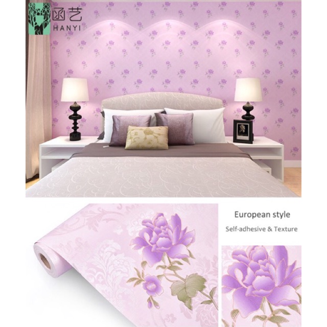 Wallpaper Dinding / Wallpaper Sticker BUNGA KILAP UNGU