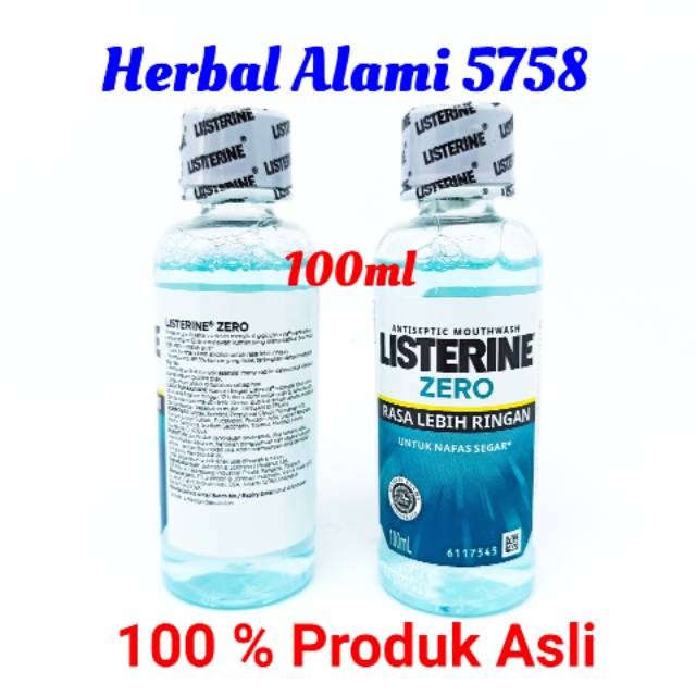 Listerine Zero 100ml - Antiseptic Mouthwash Rasa Lebih Ringan