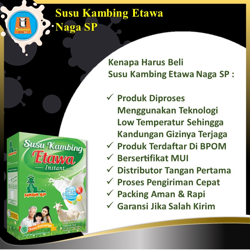 Susu Kambing Etawa Bubuk Naga SP 250gr Untuk Penyakit Asma Sesak Napas dan Gangguan Pernapasan TBC-7