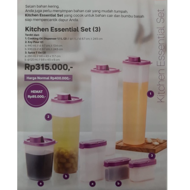 Promo tuperware bulan Agustus 2019 tempat minyak set
