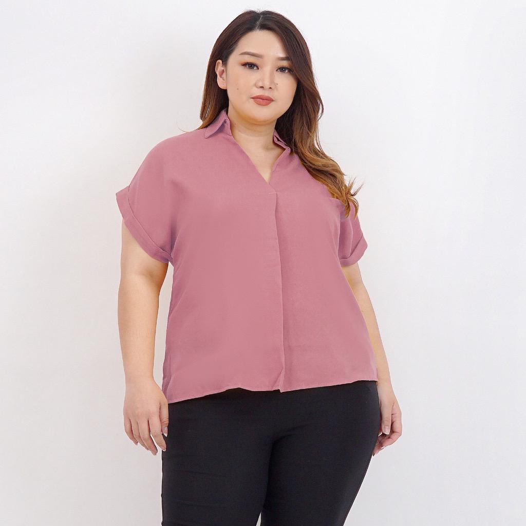 Toply shop Blouse Basic jumbo XXXL Blouse wolfis