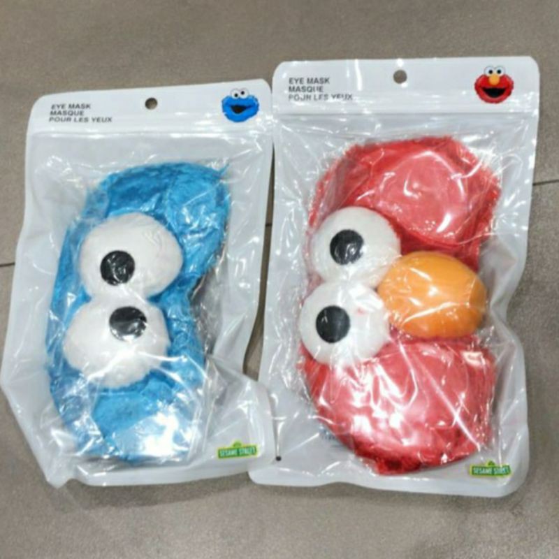 Jual MINISO Eye mask sesame street / eyemask bulu / penutup mata free