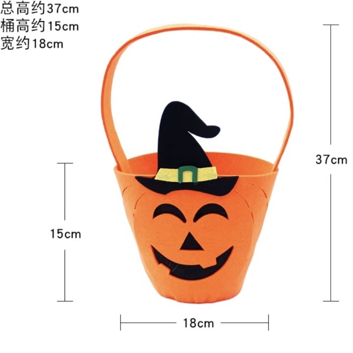 Tas Permen Labu Haloween Candy Bag Trick Or Treat Pumpkin Orange Skull