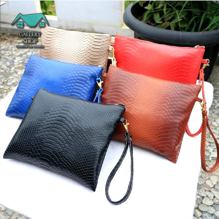 TAS FASHION MURAH IMPORT TAS WANITA BRANDED CROCO CLUTCH