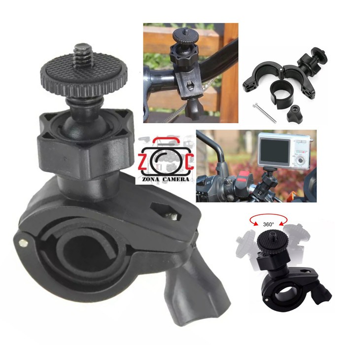 Bike Clamp Mount Tripod Dudukan Sepeda Motor Stang Holder Phone Hp Camera Smartphone Hp Penjepit