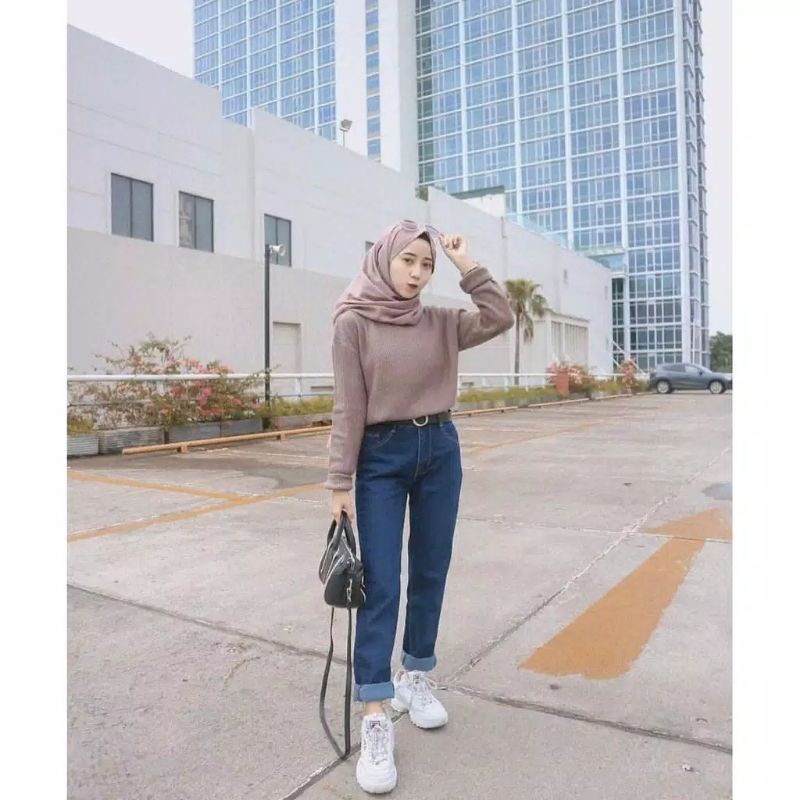 CELANA JEANS BOYFRIEND PREMIUM // BOYFRIEND JEANS WANITA BAHAN TEBAL