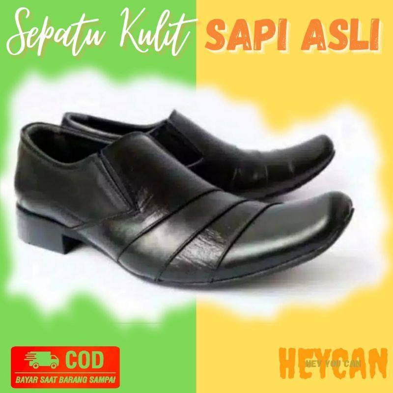 Sepatu Pantofel Formal Kerja Harian Kulit Sapi Asli Lacosta