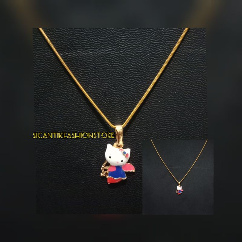 KALUNG TITANIUM ANAK PEREMPUAN LIONTIN HELLO KITY RATU ANTI KARAT SELAMANYA