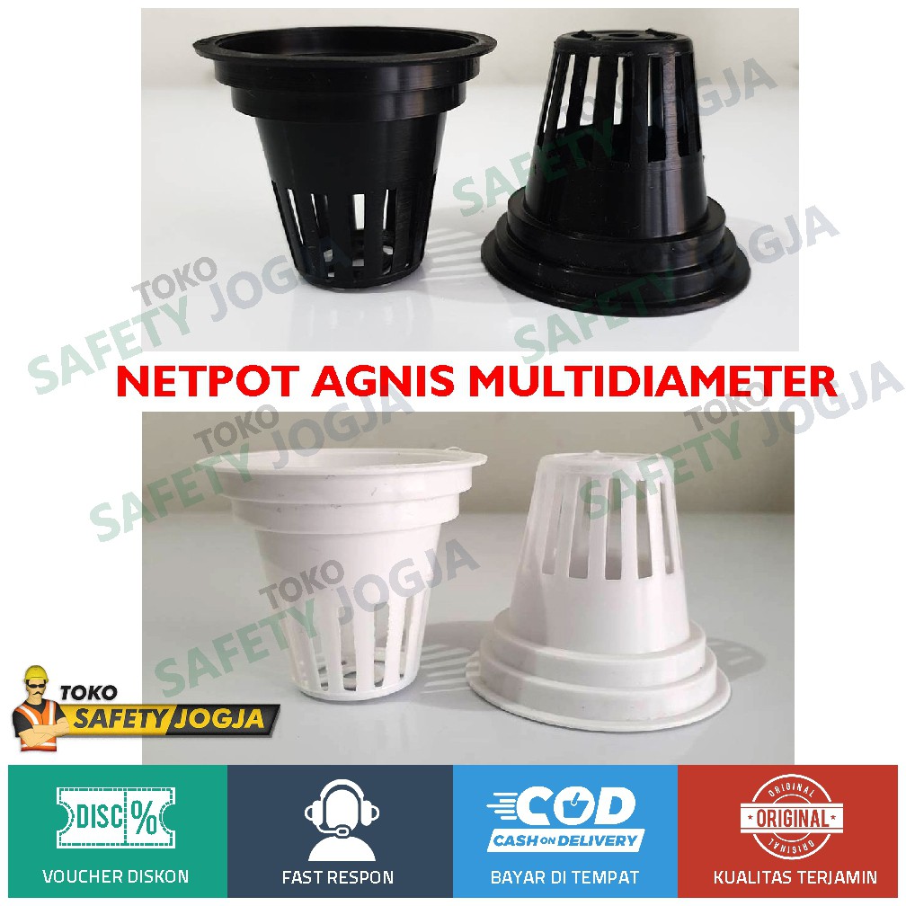 50 PCS Netpot Hidroponik / Pot Tanaman Hitam dan Putih