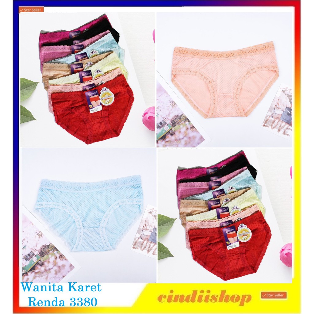 Cd Wanita Renda 3380 Celana Dalam Bahan Adem Undies Cewek Dewasa Karet Sempak Perempuan